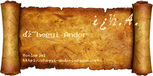 Óhegyi Andor névjegykártya