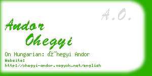 andor ohegyi business card